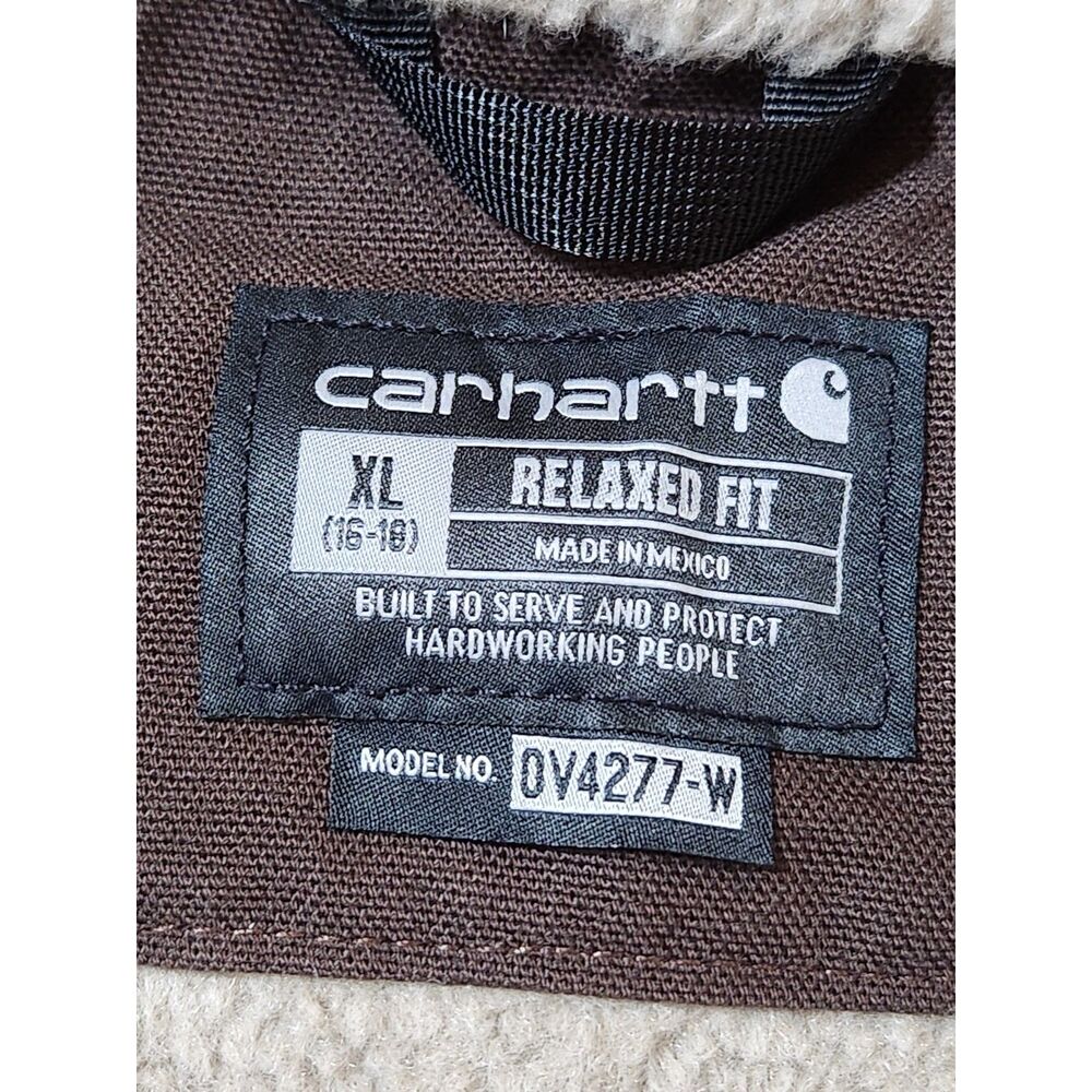 Carhartt Women’s Relaxed Fit Sherpa‑Lined Vest XL Brown - Picture 4 of 7